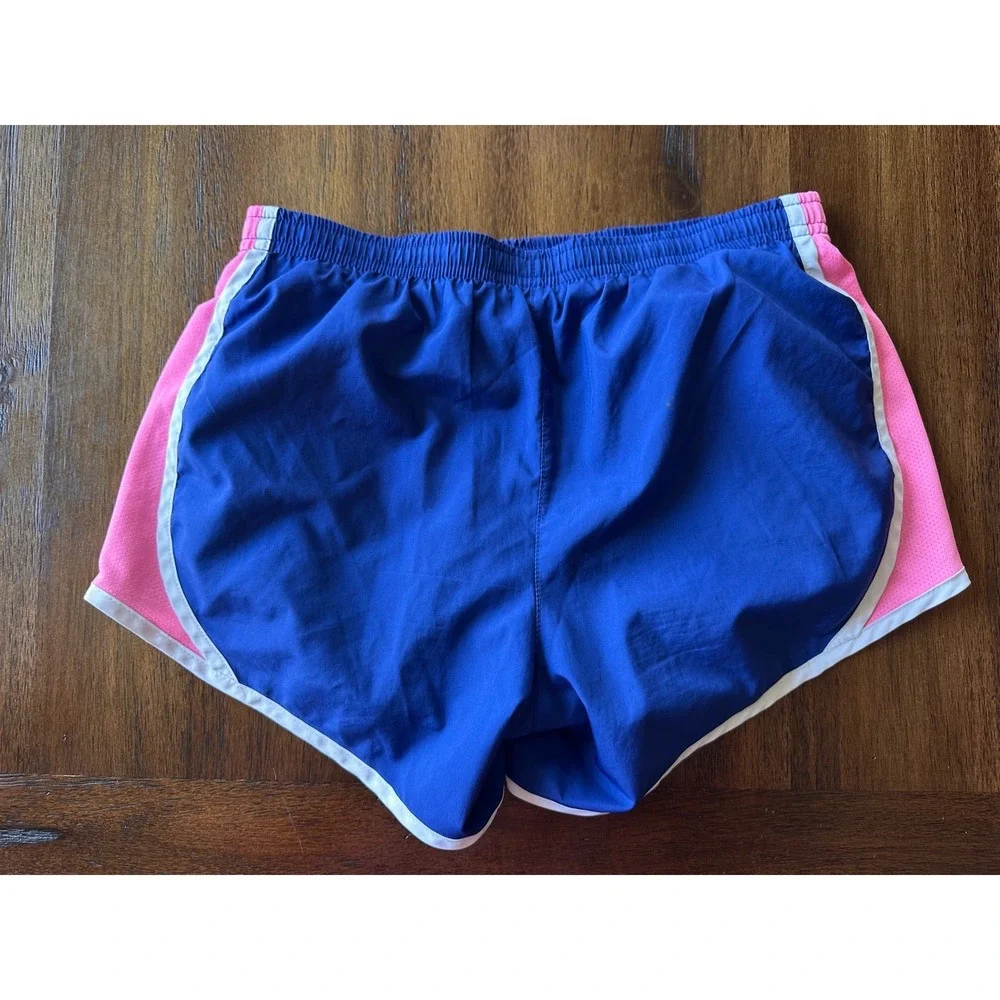 Nike Dri-FIT Kids Blue Pink Mesh Running Shorts Girls Large L Athletic Gym